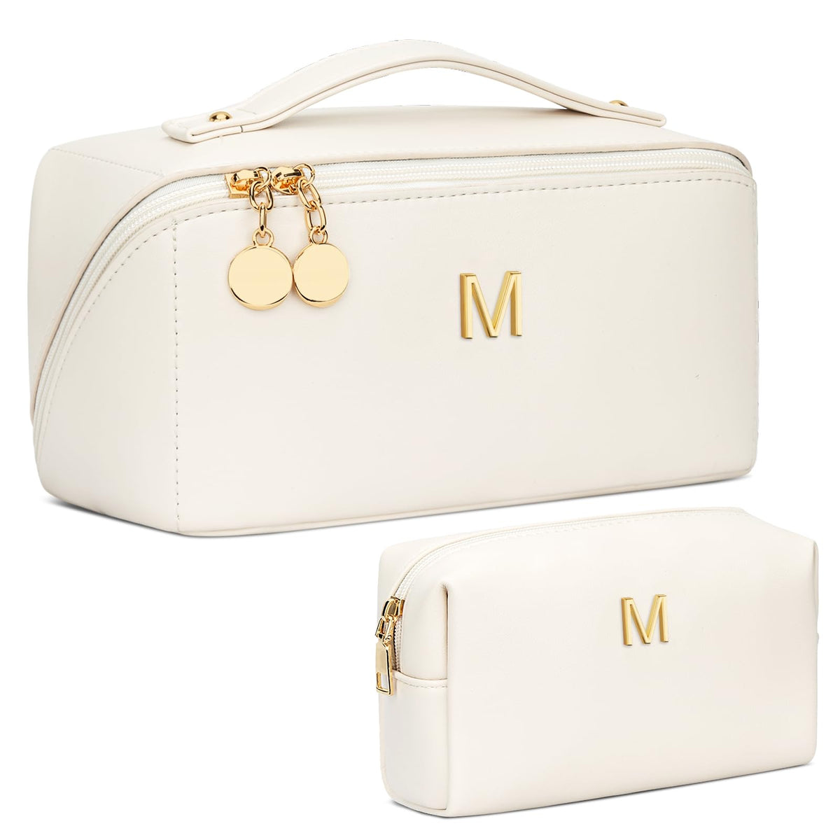 CloudWINGS initial makeup bag in beige for personalized gifting