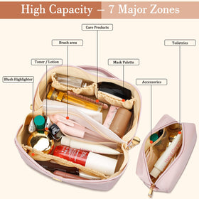 Center clear pocket inside CloudWings makeup bag for quick visibility.