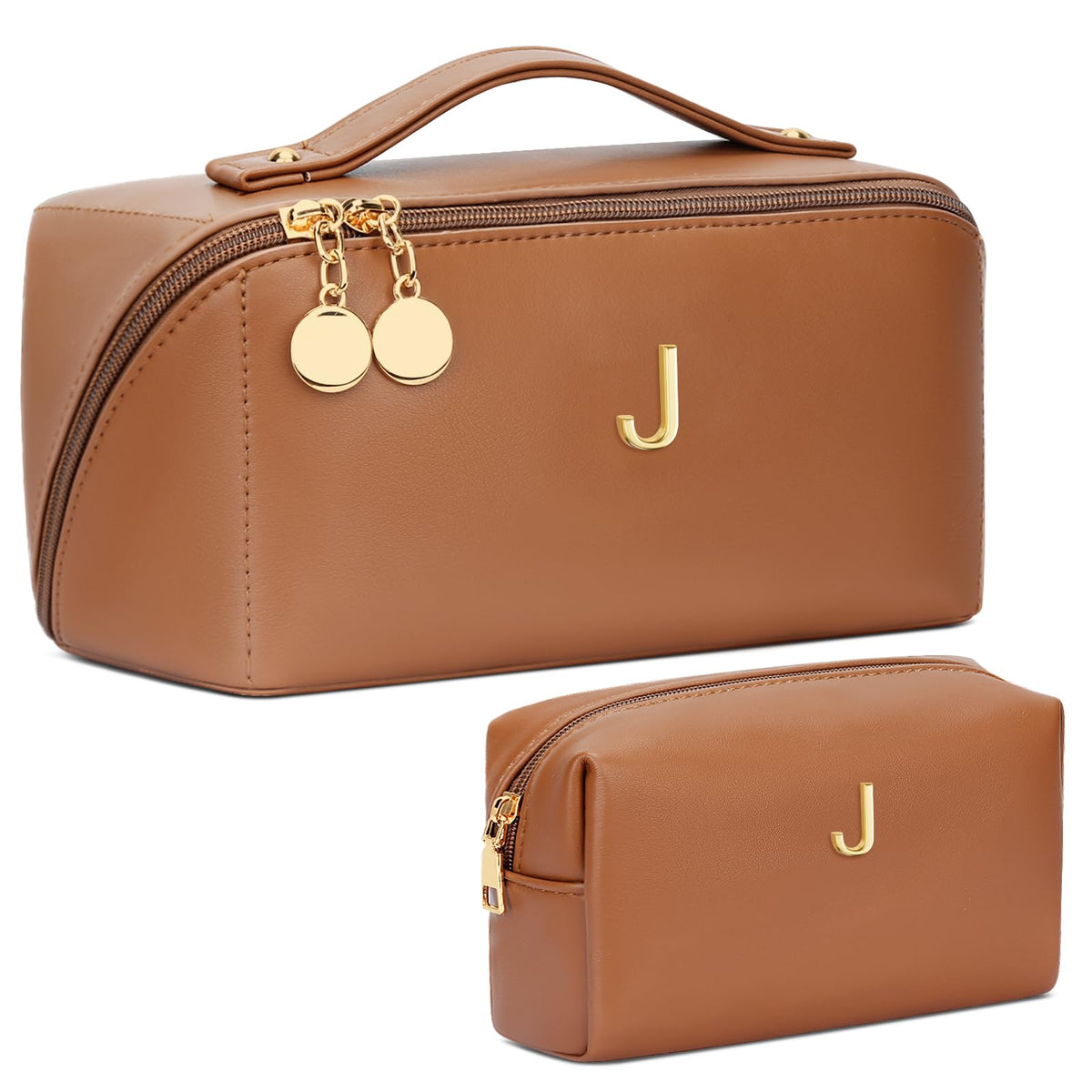 CloudWINGS personalized initial makeup bag shown with initials, a stylish gifting option.