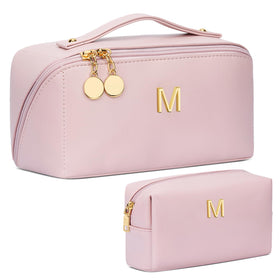 CloudWings initial makeup bag with open-flat design for quick access.