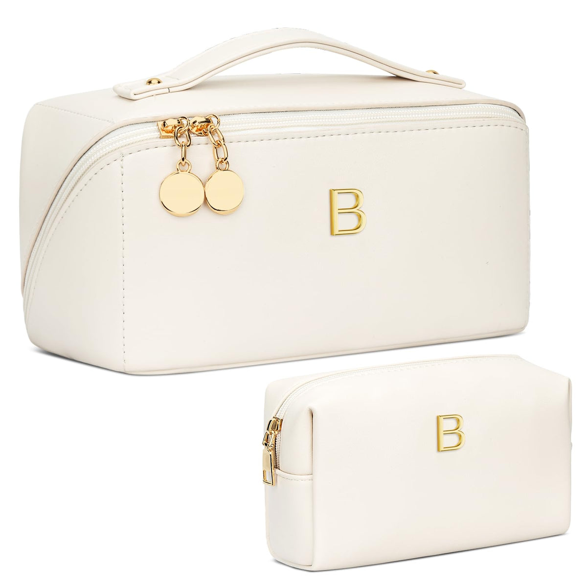CloudWings personalized initial makeup bag set, stylish travel essential for organizing cosmetics on the go.