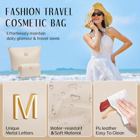 CLOUDWINGS PU leather waterproof makeup pouch close-up