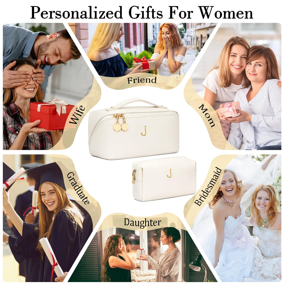 CLOUDWINGS travel cosmetic bag with clear divider, keeps essentials visible and organized.