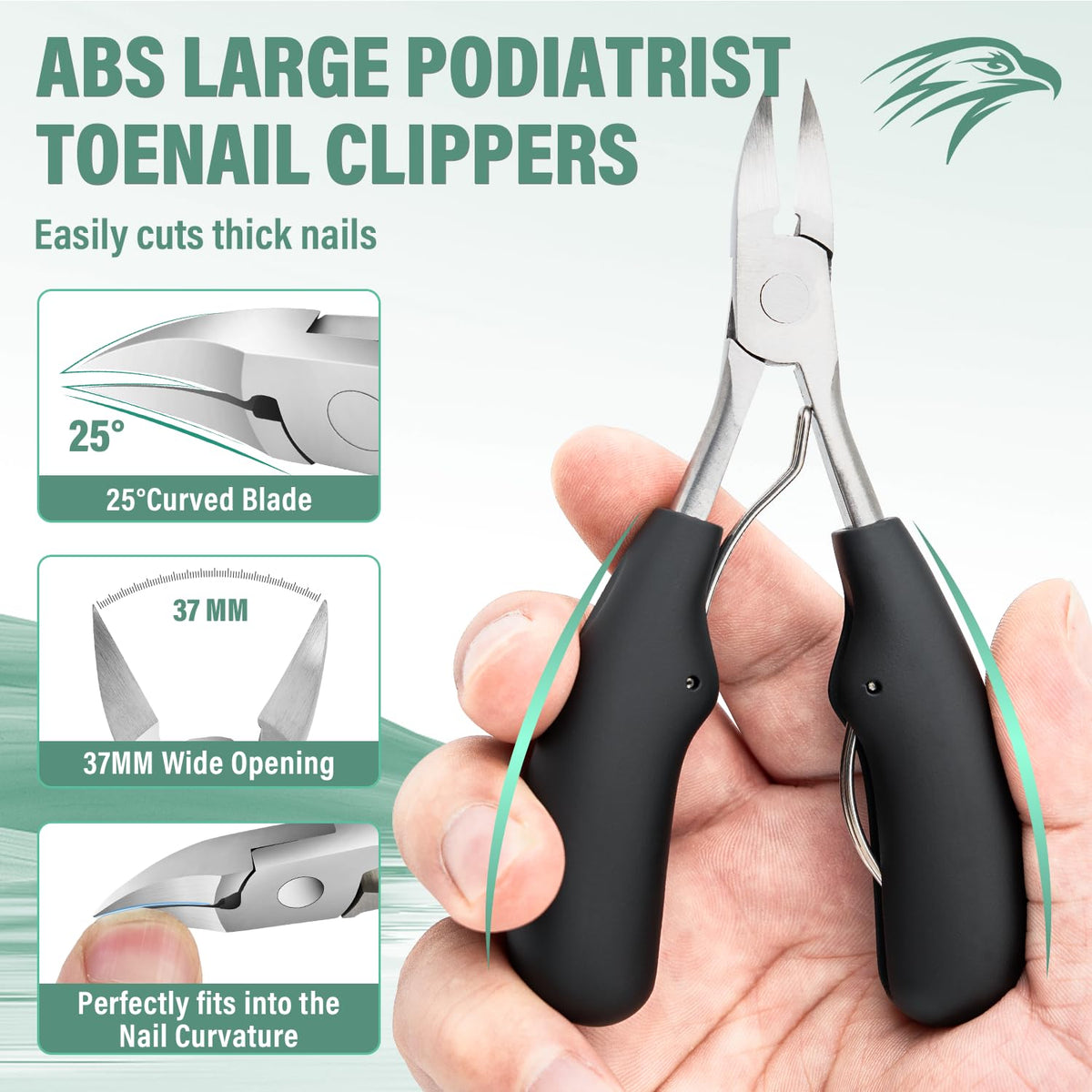 CLPPNA wide jaw opening clippers enabling easy access to thick nails