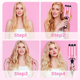 CLSYBelize 3-barrel curling iron side view highlights ergonomic grip