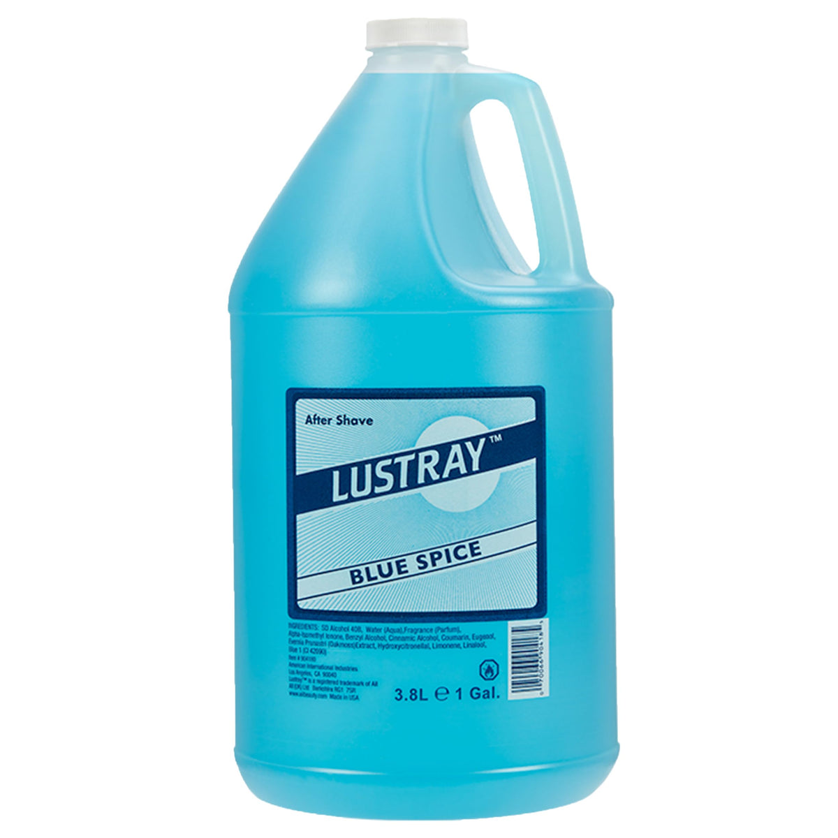 Clubman Lustray Blue Spice aftershave bottle front view for post-shave refreshment.