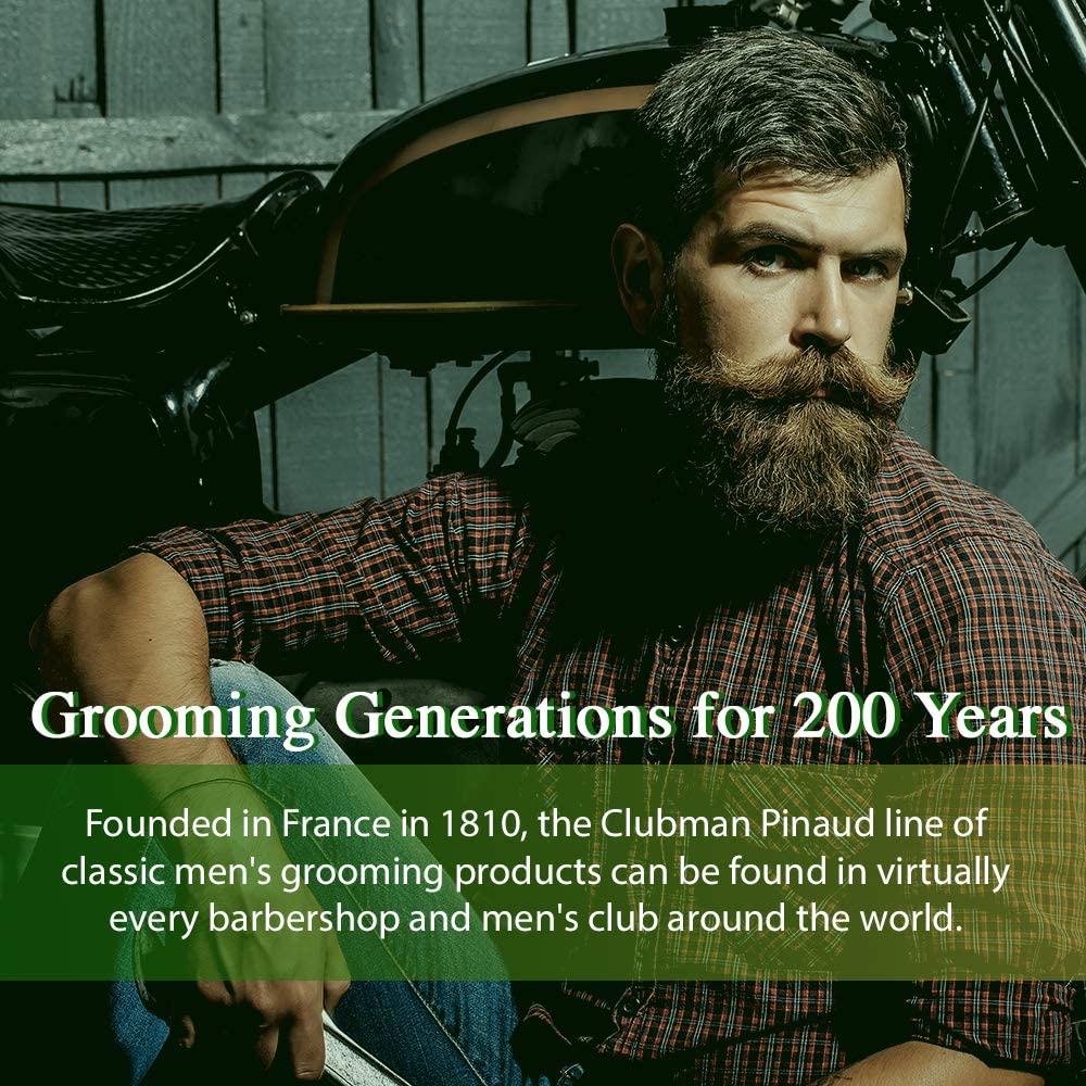Clubman moustache wax neutral providing firm hold on moustache and beard.