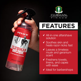 Clubman Musk dresser scene shows easy access to daily fragrance ritual.