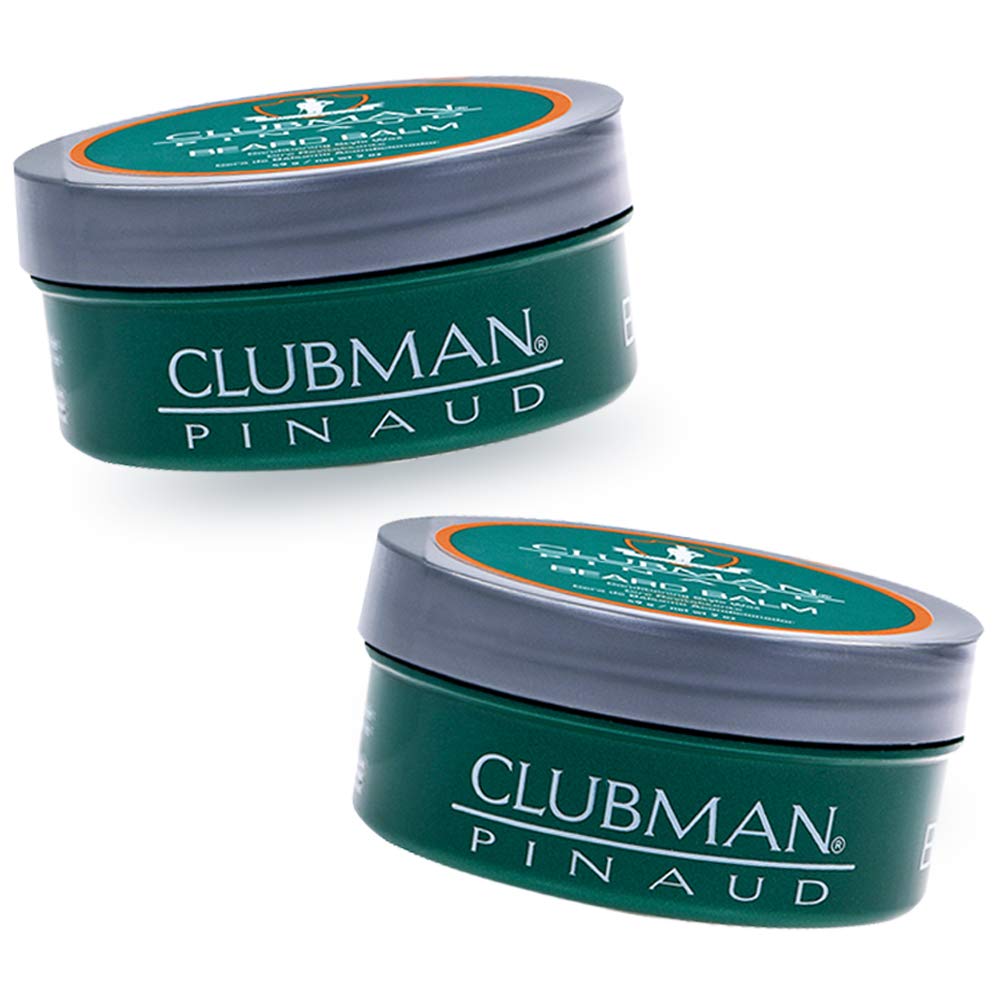 Clubman Pinaud Beard Balm application on beard demonstrates quick-absorb, non-greasy feel.