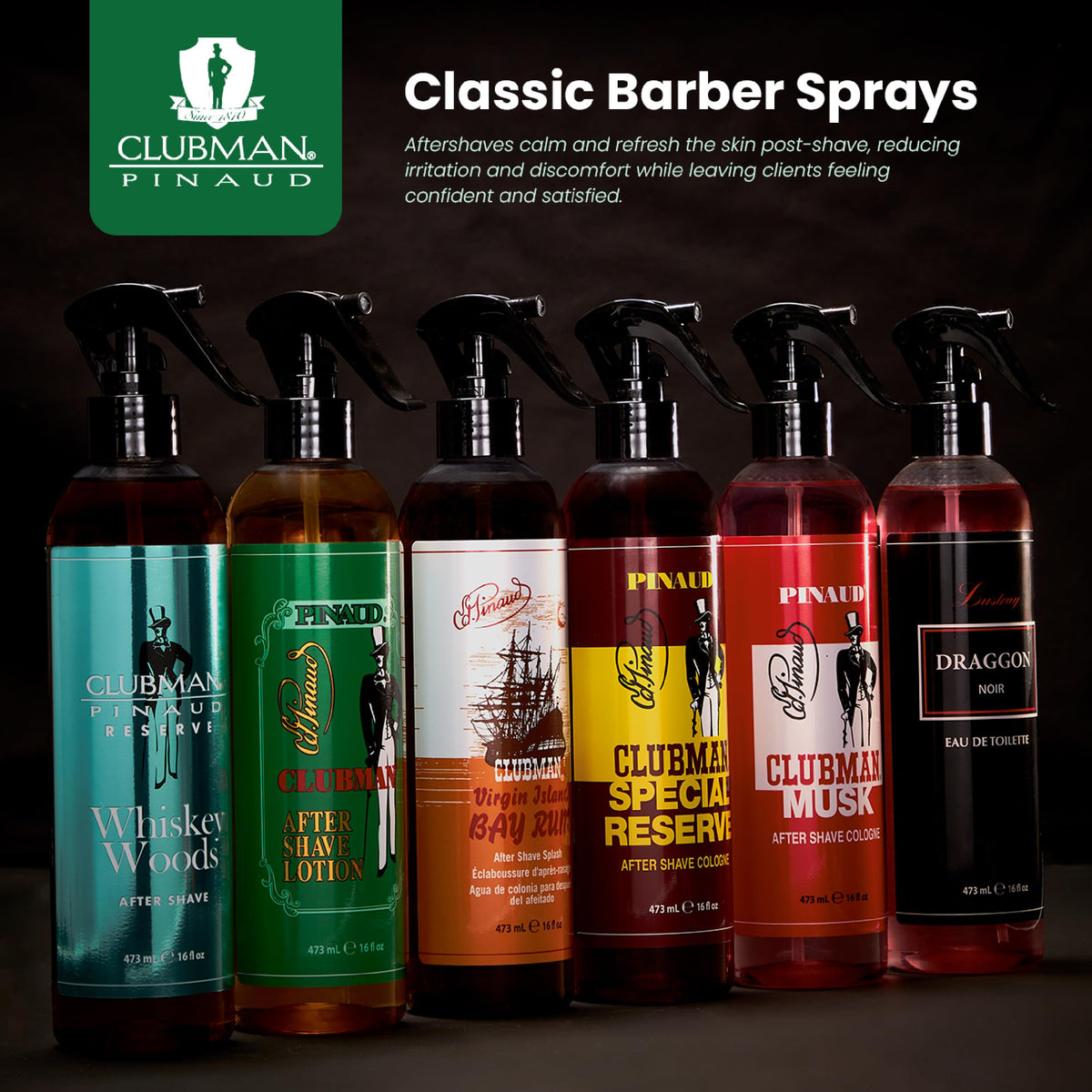 Clubman Special Reserve application skin shows smooth splash for easy post shave use