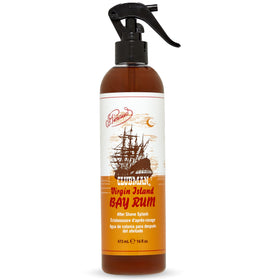 Clubman Virgin Island Bay Rum spray bottle with classic aftershave scent for daily grooming.