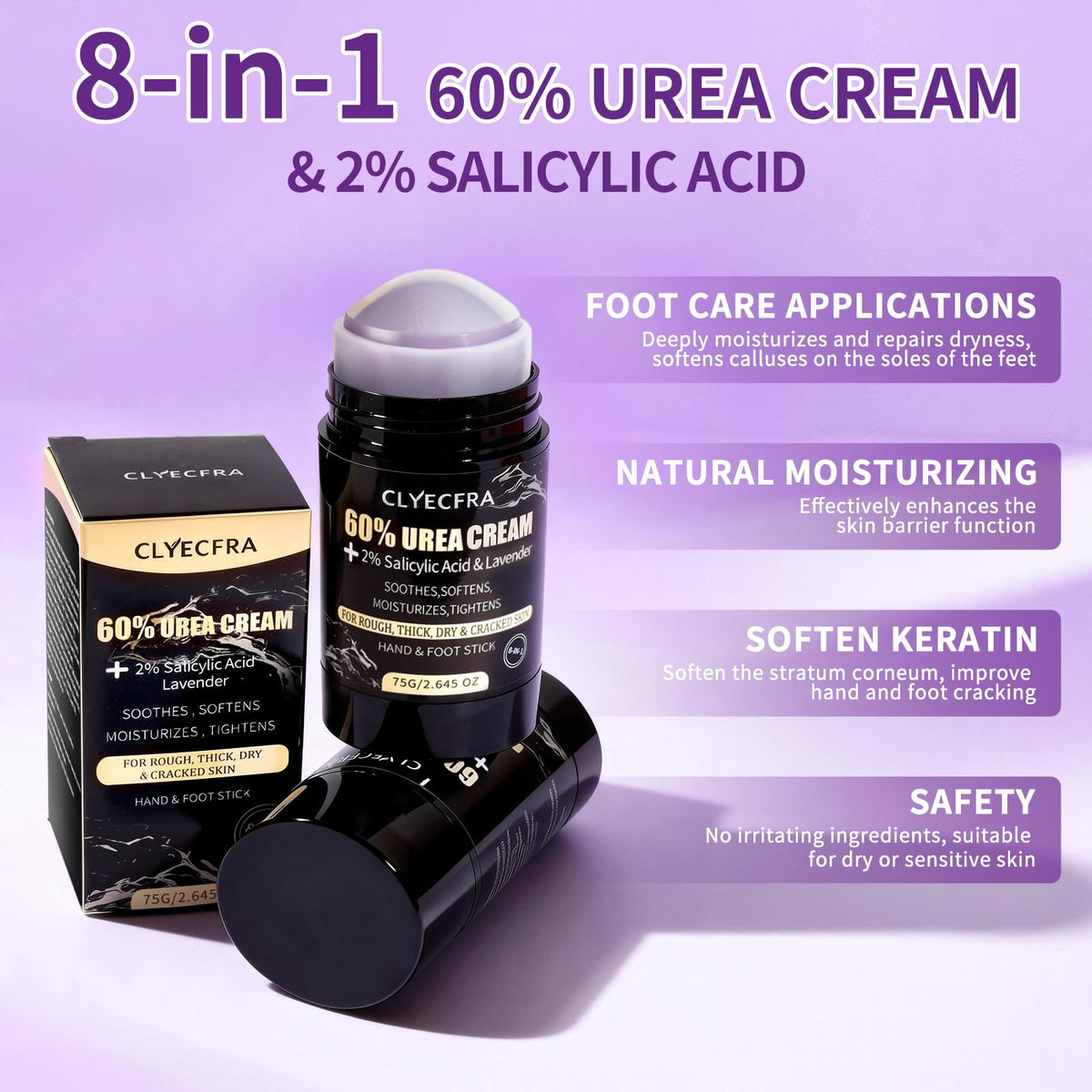 Clyecfra lavender cream texture shows non-greasy daily-use feel