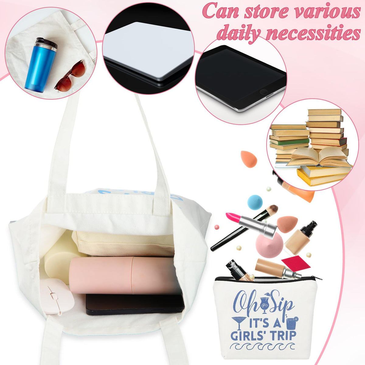 Clysee Girls Trip Bag Set beach-style tote ready for vacation packing