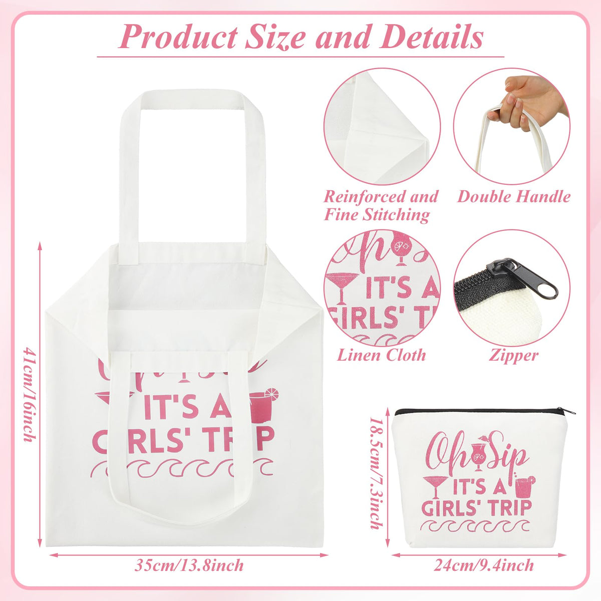 Clysee Girls Trip Bag Set makeup pouch showcasing compact storage options