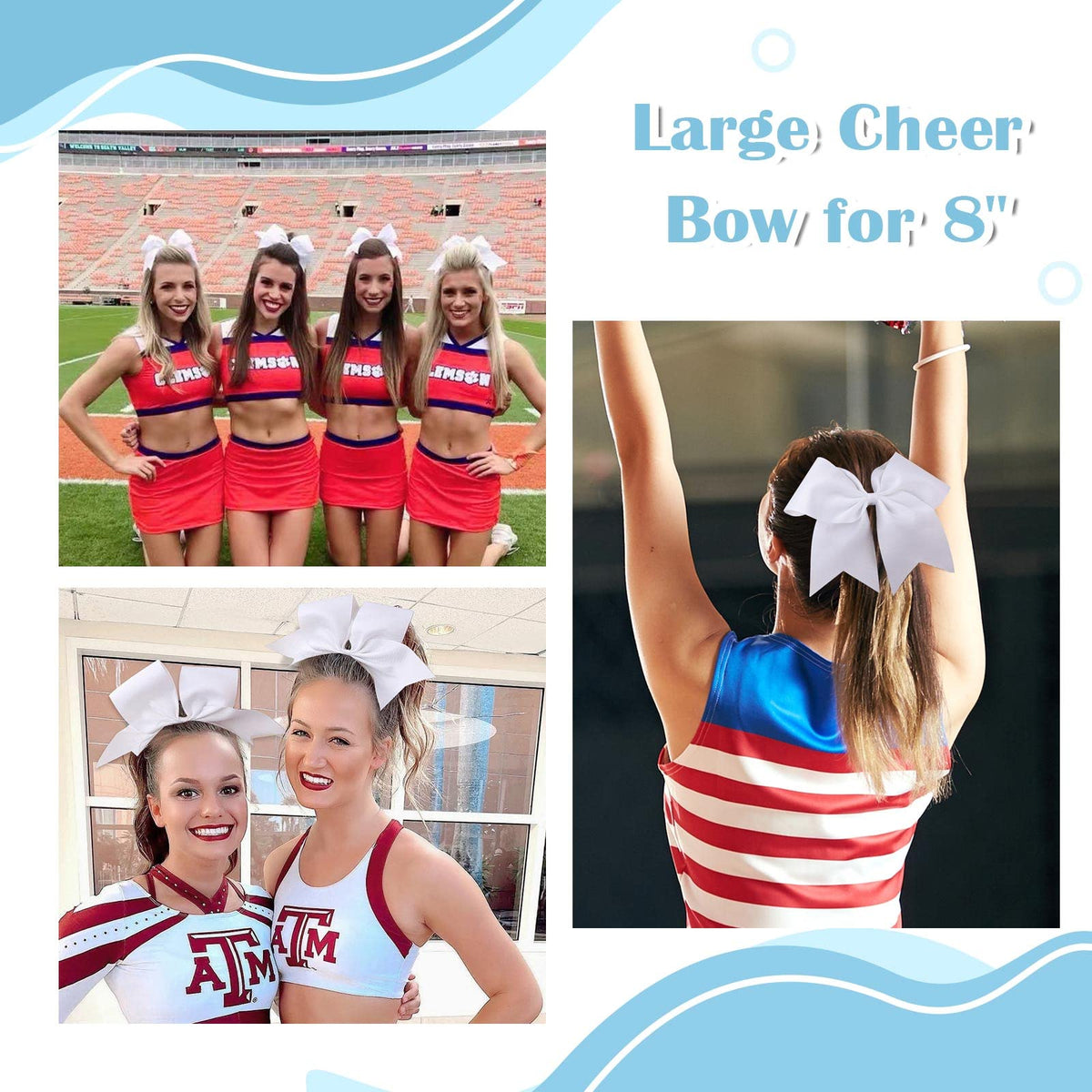 CN competition setup with white bows for team display