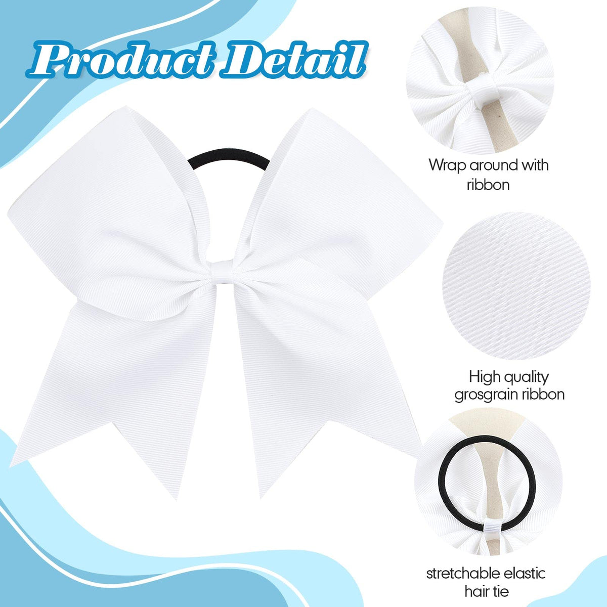 CN cheer bow on a girl ponytail during motion