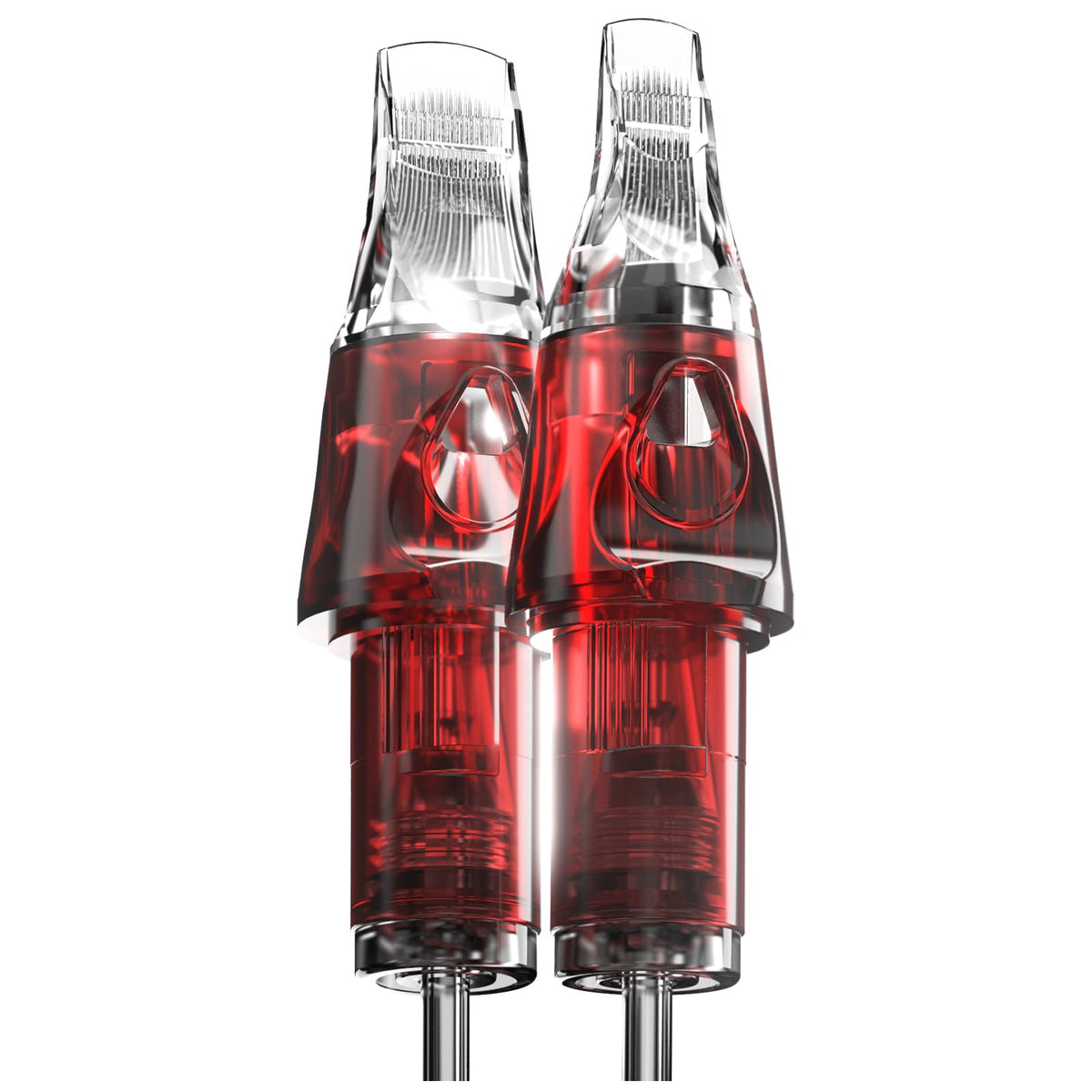 CNC Tattoo Cartridges with red shell for sharp, precise lines