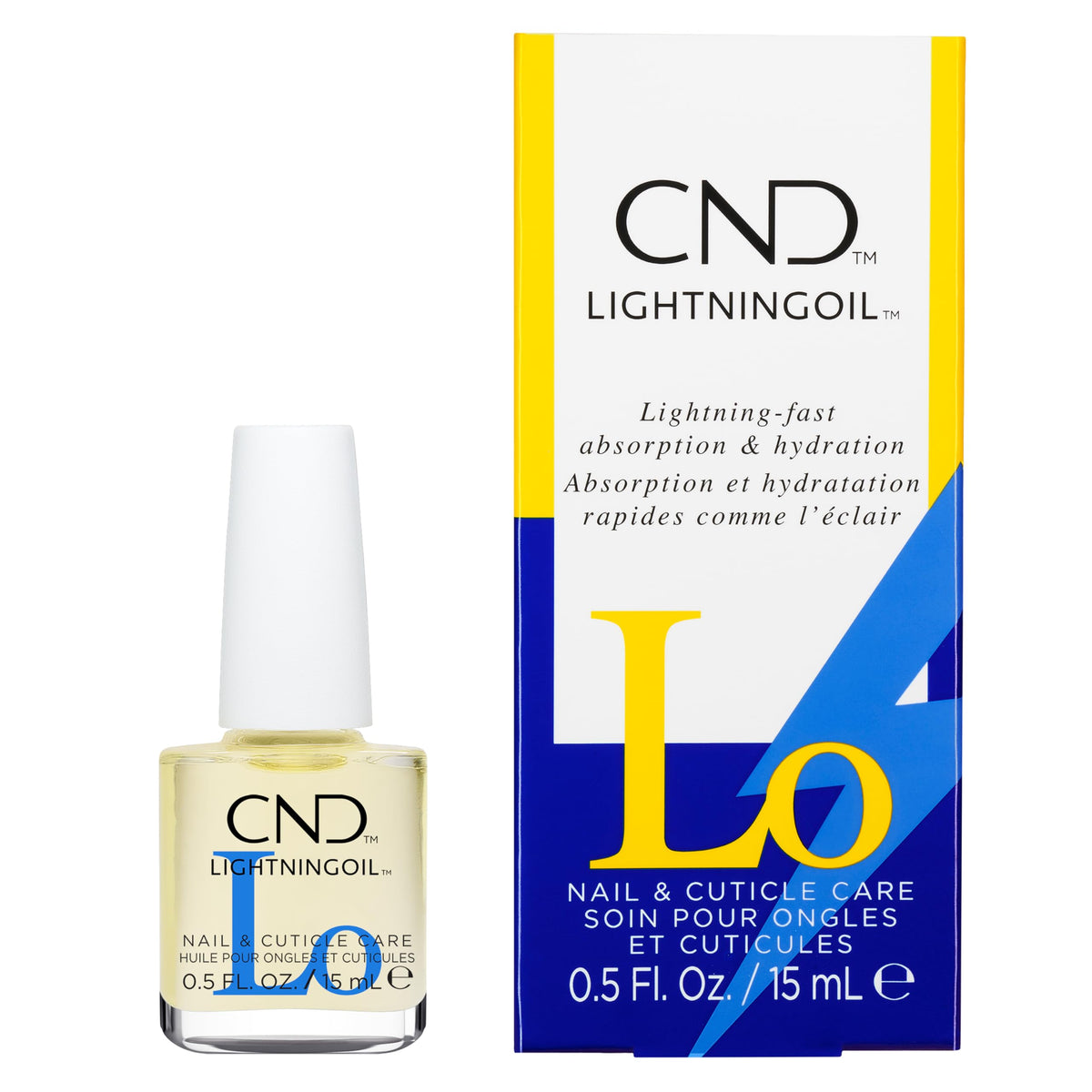 CND LightningOil bottle closeup shows quick absorption for hydrated cuticles