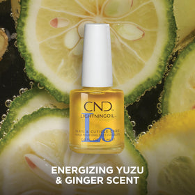 CND LightningOil aroma shot emphasizes yuzu and ginger scent experience