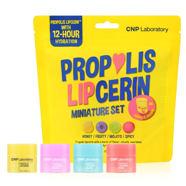CNP Honey Lip Butter Mini Set packaging showcases four flavors for on-the-go lip care.