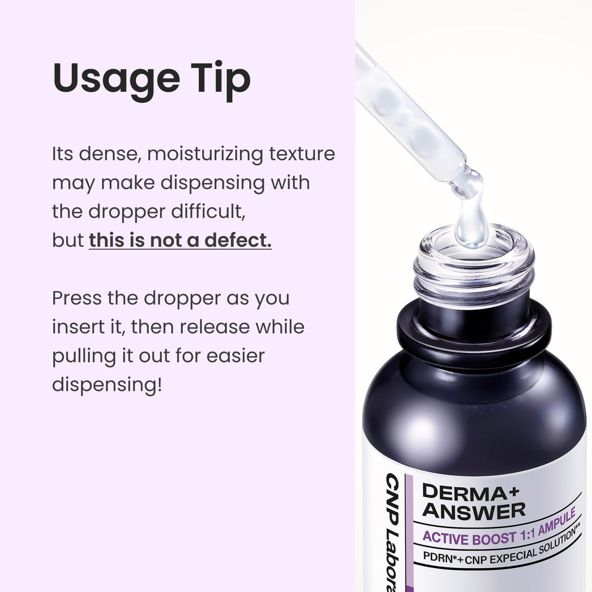 CNP PDRN Active Boost Serum hydrates deeply with Hyalu-spicule micro hyaluronic acid.