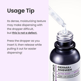 CNP PDRN Active Boost Serum hydrates deeply with Hyalu-spicule micro hyaluronic acid.