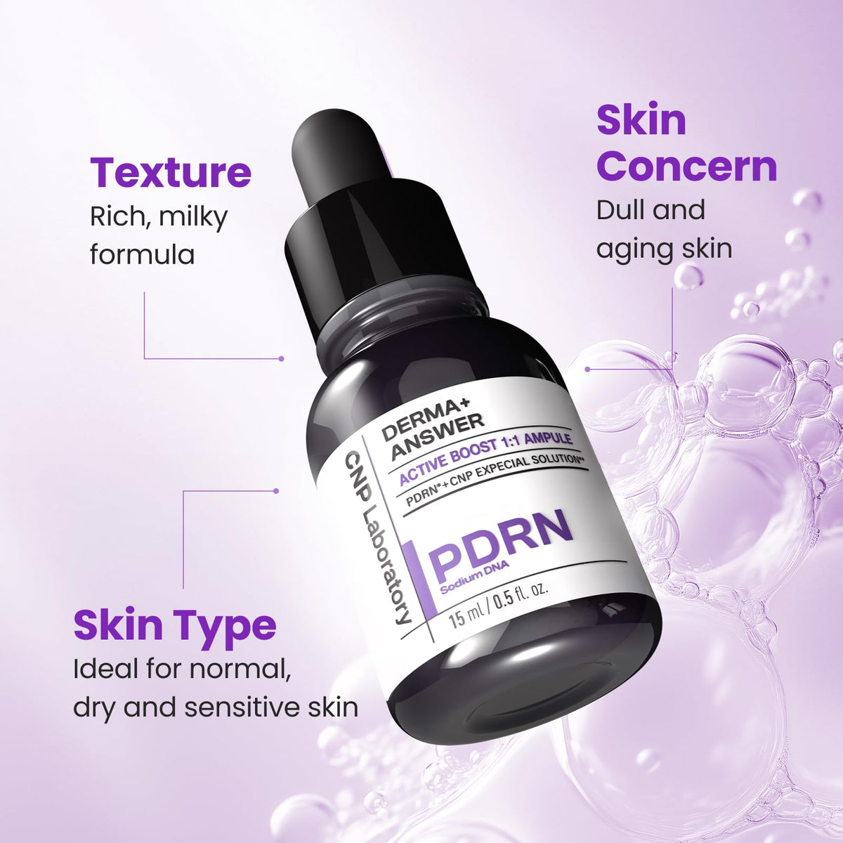 CNP PDRN Active Boost Serum massage action showing gentle renewal.