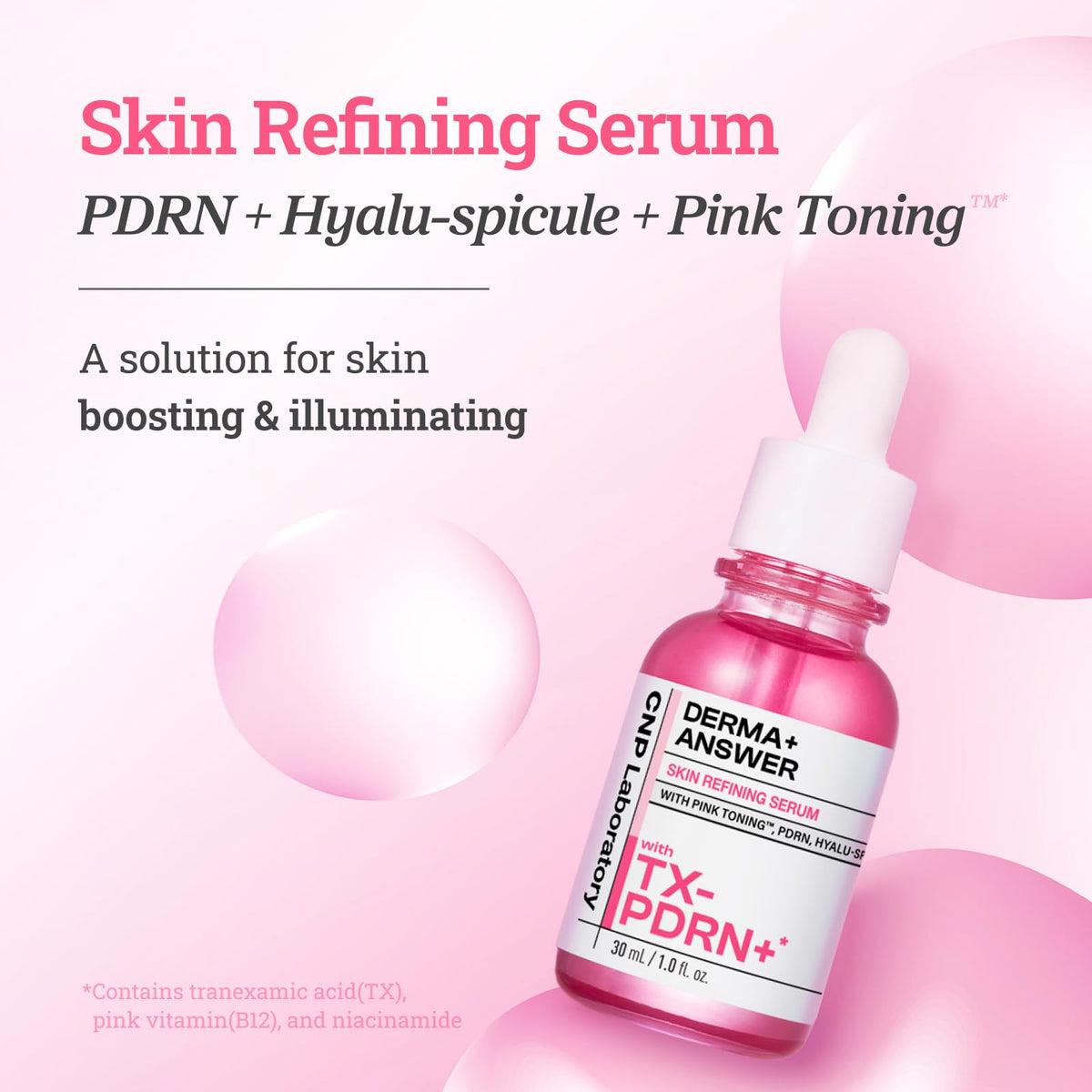 CNP PDRN Serum pink-toning dropper for easy application.