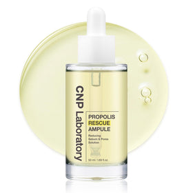 CNP Rescue+Propolis Serum bottle with pump delivering soothing hydration and refined pores.