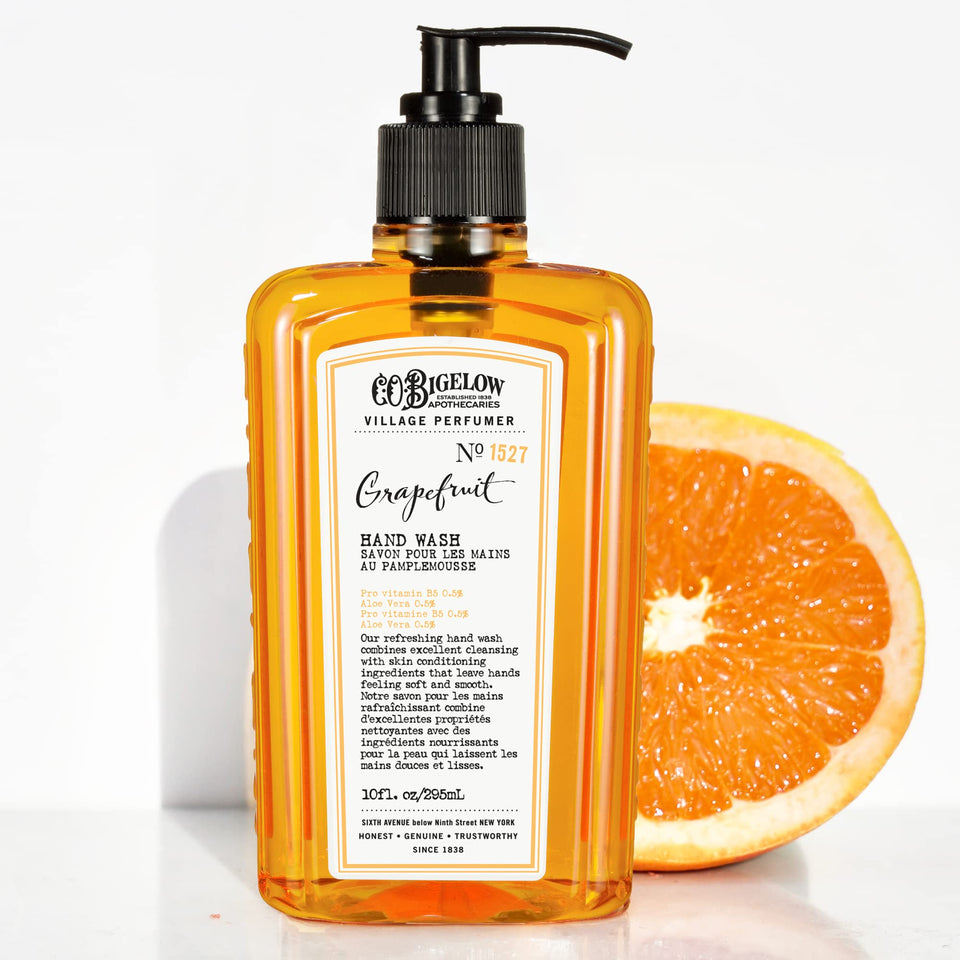 CO Bigelow Grapefruit Hand Wash bottle front, refreshing citrus cleanse for daily use.