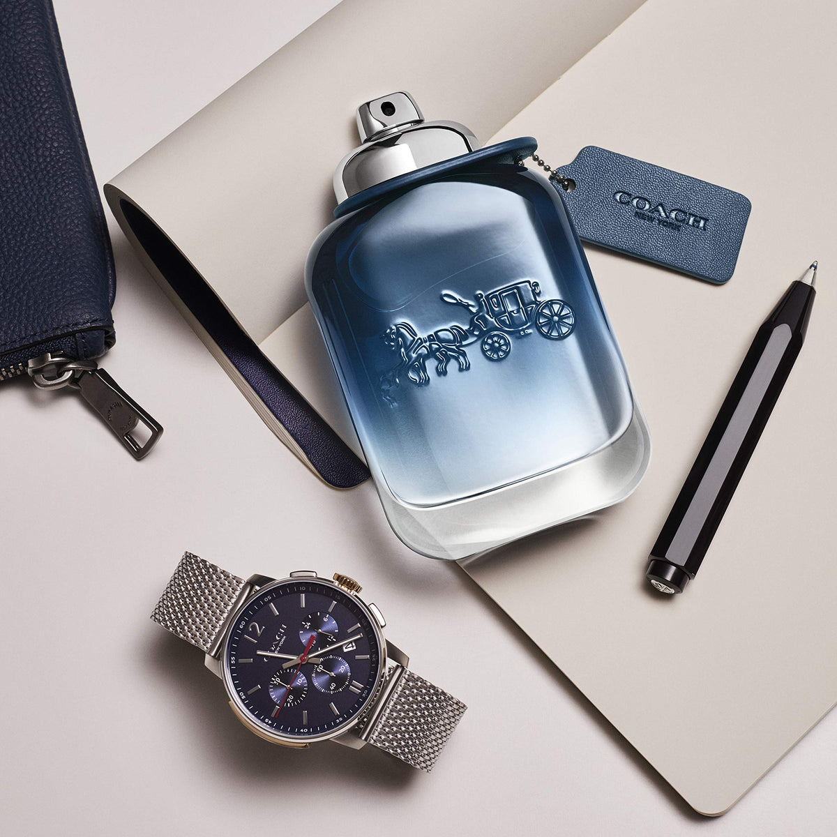 COACH Blue EDT box packaging conveys gift-ready presentation.