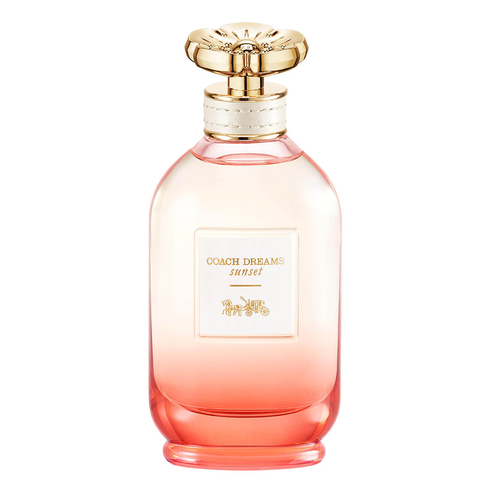 Coach Dreams Sunset EDP bottle, vibrant amber-floral scent for daily wear and evenings
