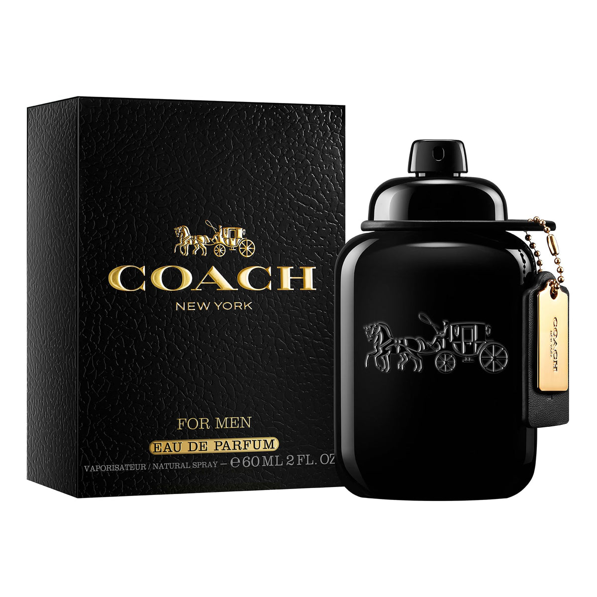Coach For Men EDP box packaging, ideal for gifting.