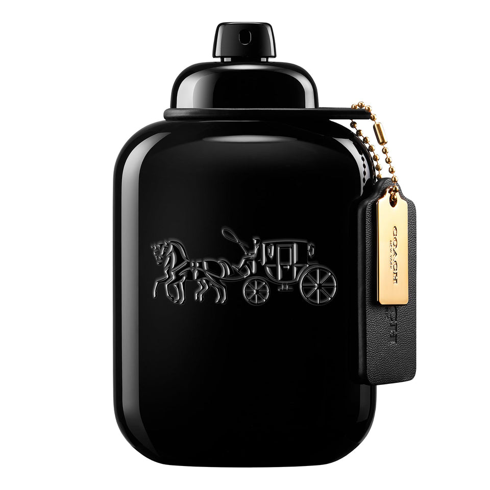 Coach for Men EDP bottle closeup highlighting amber notes for confident everyday use
