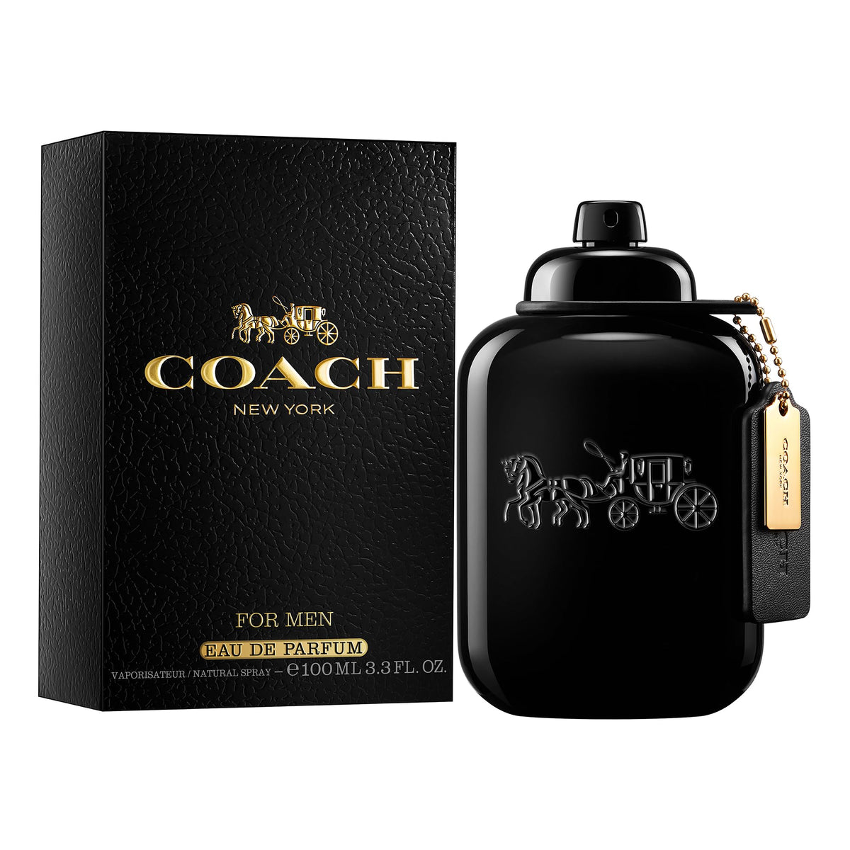 Coach for Men EDP wooden cap detail showcasing premium craftsmanship
