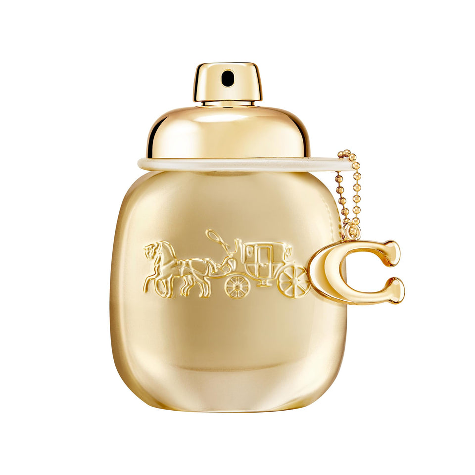 COACH Gold Parfum bottle front view for everyday elegance and subtle glow