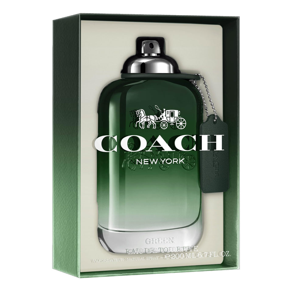 COACH Green Eau de Toilette bottle with kiwi and rosemary notes for daytime freshness