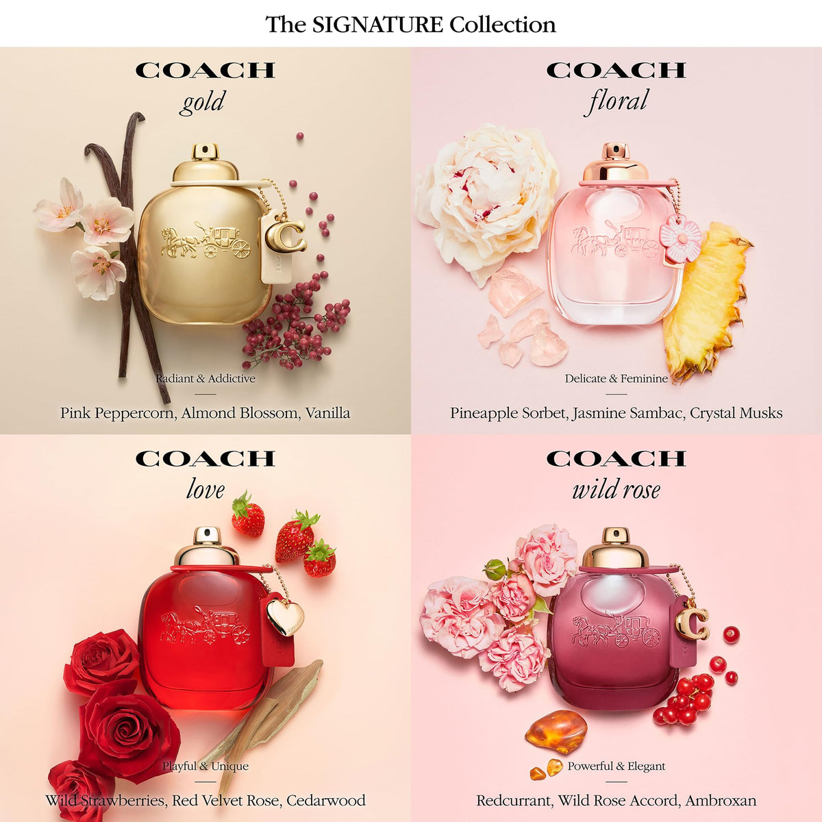 COACH Love packaging box shown as a gift-ready presentation.