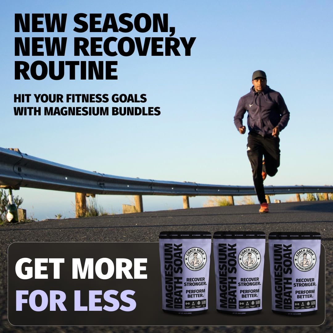 Coach Soak Magnesium Flake Infusion for post-workout foot or full-body soothing.