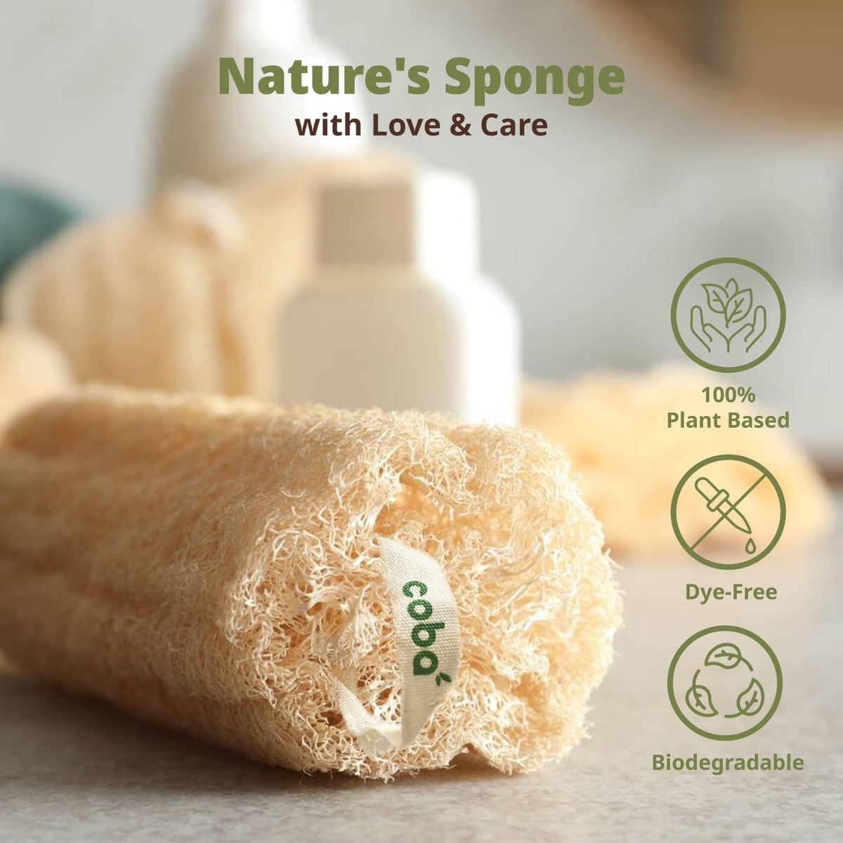 COBA STRAWS biodegradable loofah materials from earth-friendly sources.