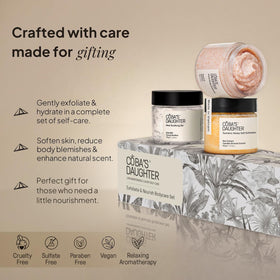 COBAS DAUGHTER coffee scrub for mild exfoliation and smoother skin texture.