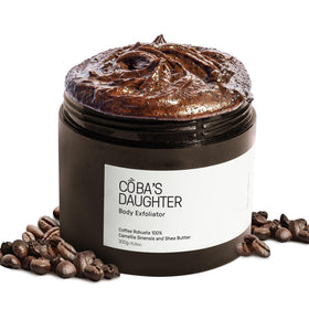 COBA'S DAUGHTER Robusta Coffee Scrub bottle shows rich exfoliation for smoother skin