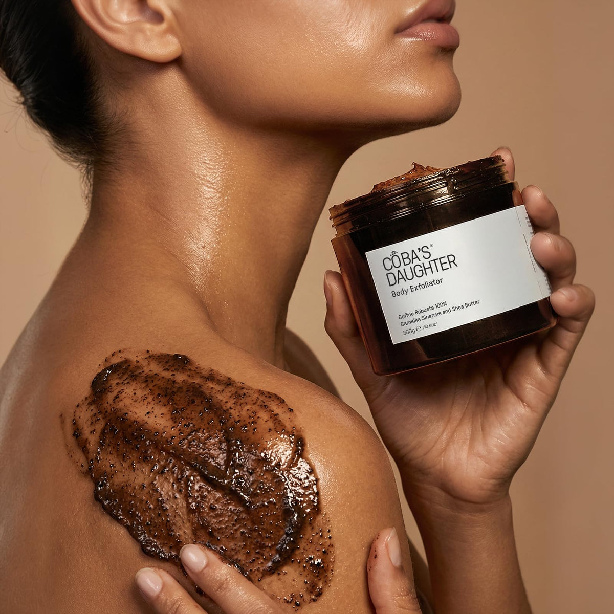 Smooth scrub application highlighting even, gentle exfoliation