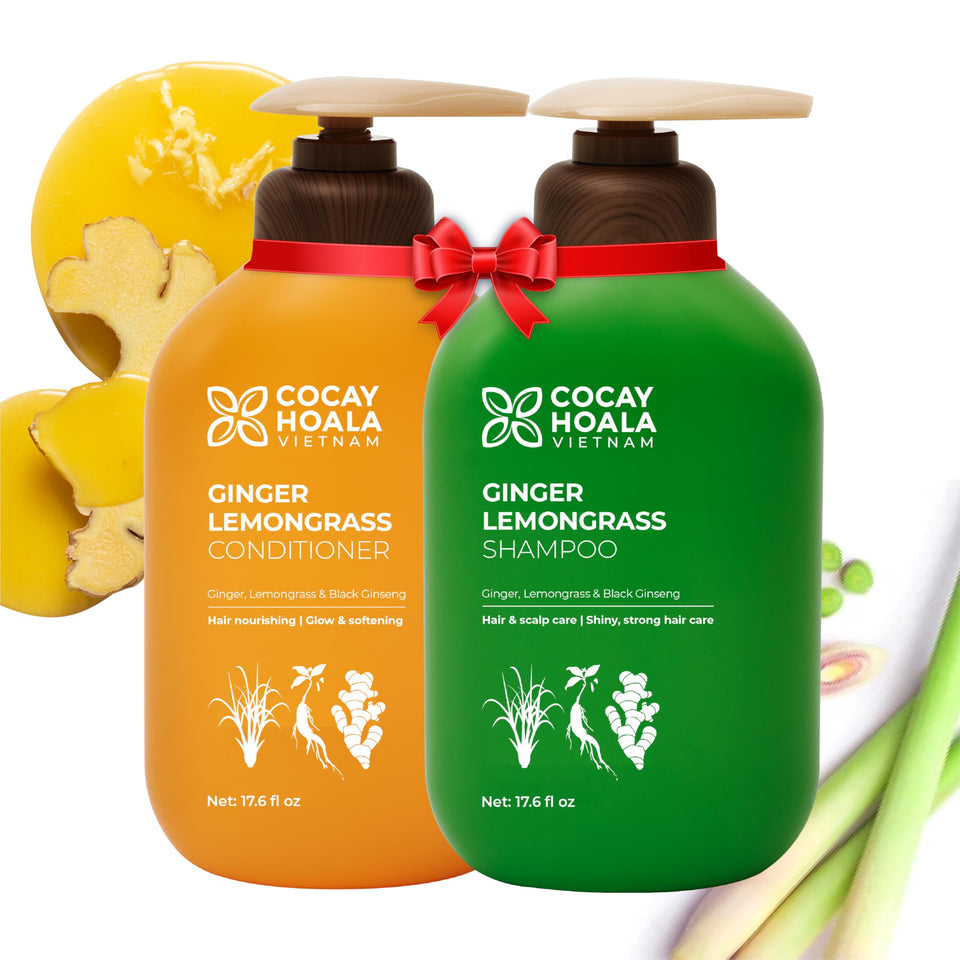 COCAY HOALA VIETNAM lemongrass ginger shampoo bottle for refreshed, fuller-looking hair