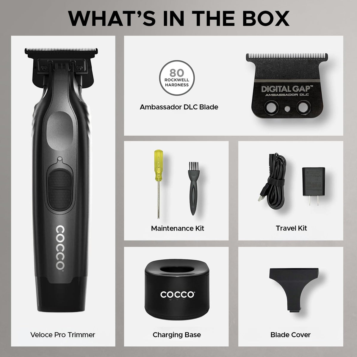 Cocco Veloce Pro Trimmer all-metal body for robust professional feel.