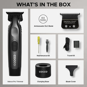 Cocco Veloce Pro Trimmer all-metal body for robust professional feel.