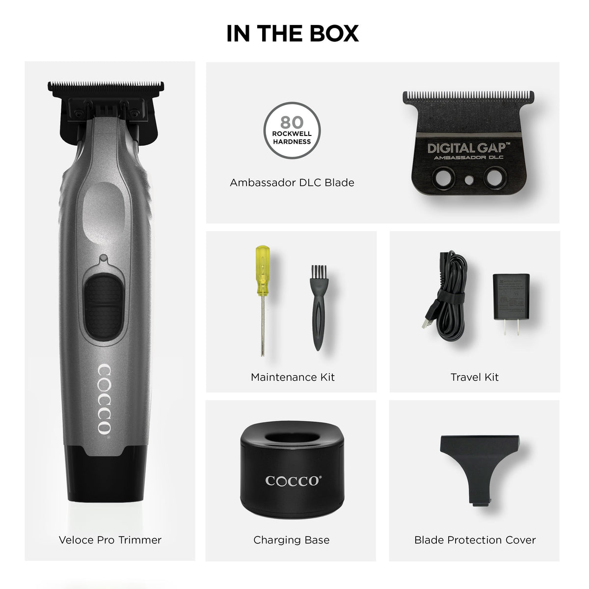 Cocco Veloce Pro Trimmer cordless design enables easy maneuvering around clients.