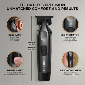 Cocco Veloce Pro Trimmer DLC blade close-up for durable, smooth cuts.