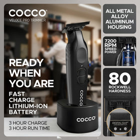Cocco Veloce Pro Trimmer skin protection for comfortable detailing sessions.