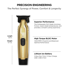 Cocco Veloce Pro Trimmer DLC blade close-up emphasizes long-lasting, high-precision edging.